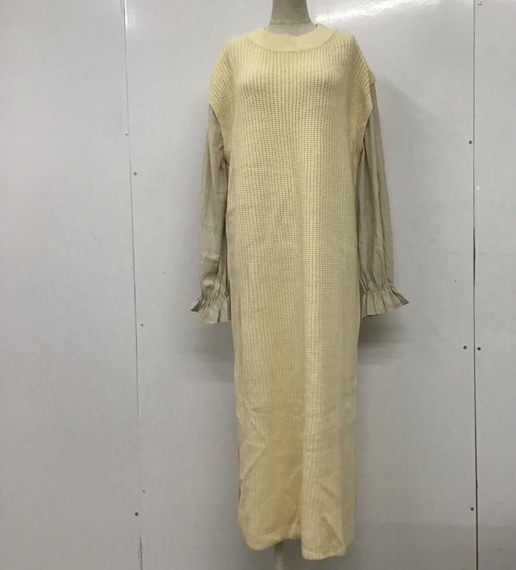 フィフス fifth ワンピース ロングスカート CA21S0003 ドッキングニットワンピース M 無地 アイボリー / アイボリー /  レディース USED 古着 中古 10076863