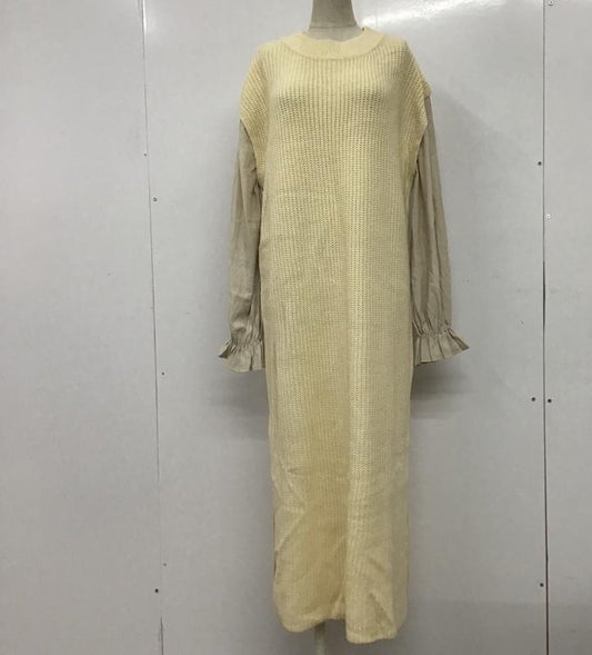 フィフス fifth ワンピース ロングスカート CA21S0003 ドッキングニットワンピース M 無地 アイボリー / アイボリー /  レディース USED 古着 中古 10076863
