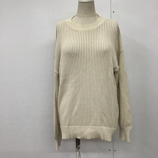 グローバルワーク GLOBAL WORK ニット、セーター 長袖 GW620037AD 透かし編み FREE  アイボリー / アイボリー /  レディース USED 古着 中古 10077208