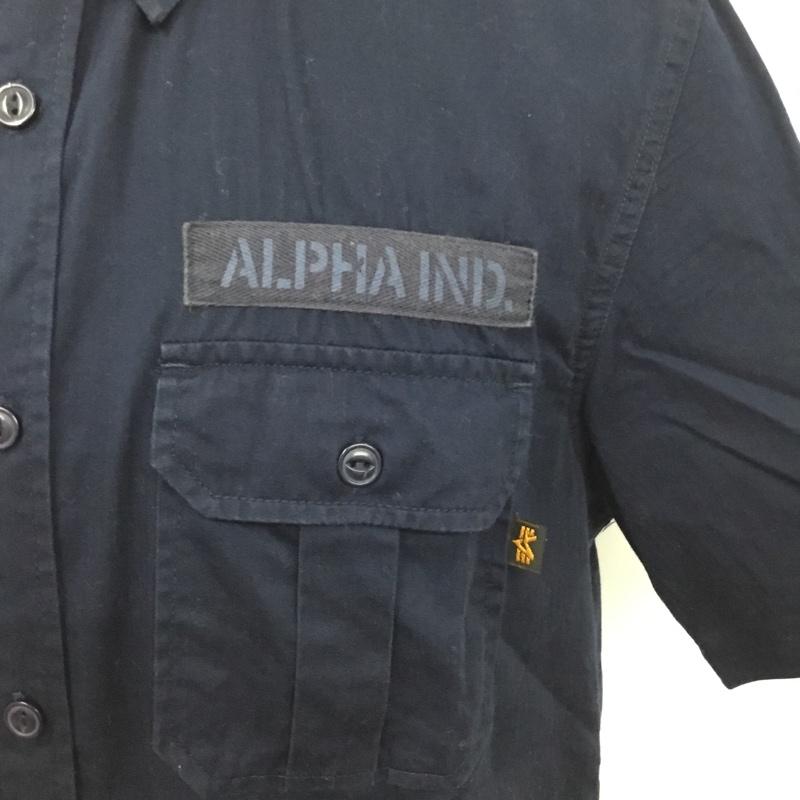 アルファ ALPHA シャツ、ブラウス 半袖 M 無地 紺 / ネイビー /  レディース USED 古着 中古 10077235