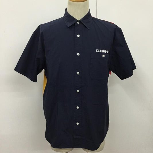 エクストララージ XLARGE シャツ、ブラウス 半袖 M 無地 紺 / ネイビー /  メンズ USED 古着 中古 10077237