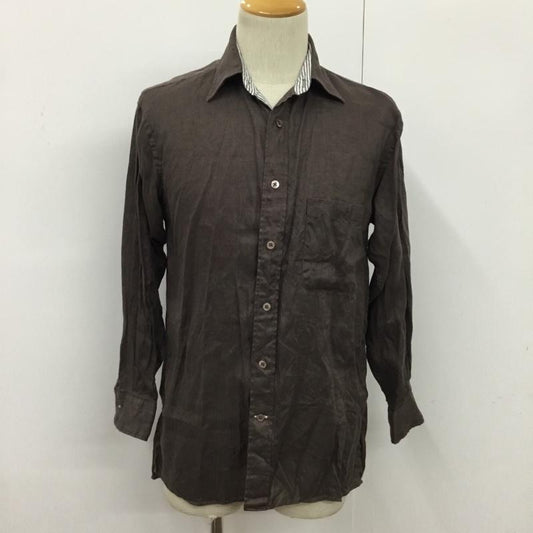 サンフランシスコ SAN FRANCISCO シャツ、ブラウス 長袖 S 無地 茶 / ブラウン /  メンズ USED 古着 中古 10077336