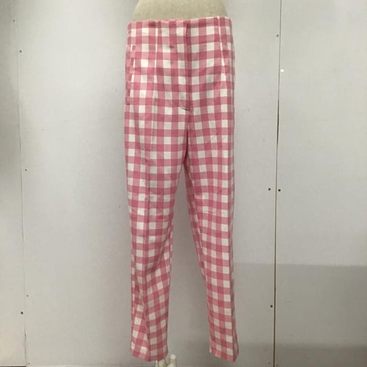 ザラ ZARA パンツ スラックス L チェック 桃 / ピンク / X 白 / ホワイト /  レディース USED 古着 中古 10077449