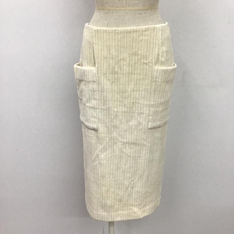 ユナイテッドアローズ UNITED ARROWS スカート ひざ丈スカート 40 無地 白 / ホワイト /  レディース USED 古着 中古 10077541