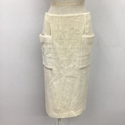 ユナイテッドアローズ UNITED ARROWS スカート ひざ丈スカート 40 無地 白 / ホワイト /  レディース USED 古着 中古 10077541