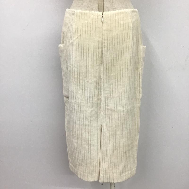 ユナイテッドアローズ UNITED ARROWS スカート ひざ丈スカート 40 無地 白 / ホワイト /  レディース USED 古着 中古 10077541