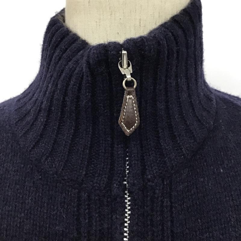トゥモローランドトリコ TOMORROWLAND tricot ニット、セーター 長袖 51-02-15-02620 ウール ハーフジップ M 無地 紺 / ネイビー /  メンズ USED 古着 中古 10077580