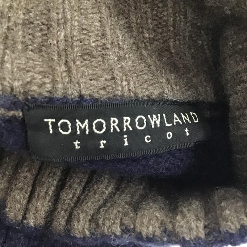 トゥモローランドトリコ TOMORROWLAND tricot ニット、セーター 長袖 51-02-15-02620 ウール ハーフジップ M 無地 紺 / ネイビー /  メンズ USED 古着 中古 10077580