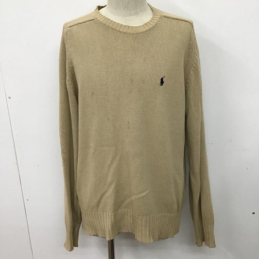ポロバイラルフローレン Polo by RALPH LAUREN ニット、セーター 長袖 コットン ワンポイント ベージュ / ベージュ /  メンズ USED 古着 中古 10077740
