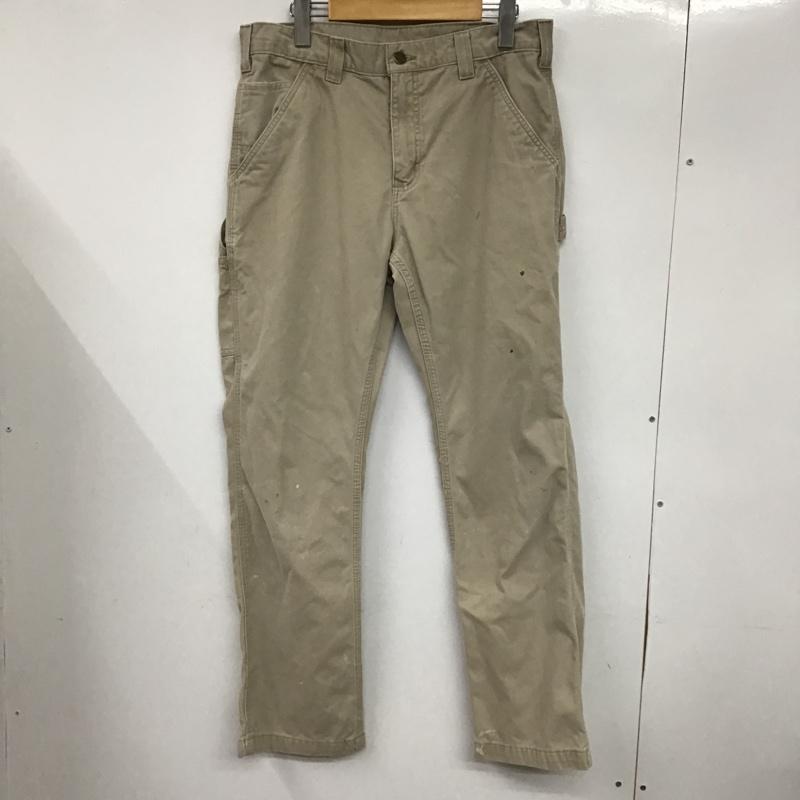カーハート Carhartt パンツ ワークパンツ、ペインターパンツ B324FDK 32×30 32インチ ロゴ、文字 ベージュ / ベージュ /  メンズ USED 古着 中古 10077894