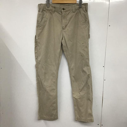 カーハート Carhartt パンツ ワークパンツ、ペインターパンツ B324FDK 32×30 32インチ ロゴ、文字 ベージュ / ベージュ /  メンズ USED 古着 中古 10077894