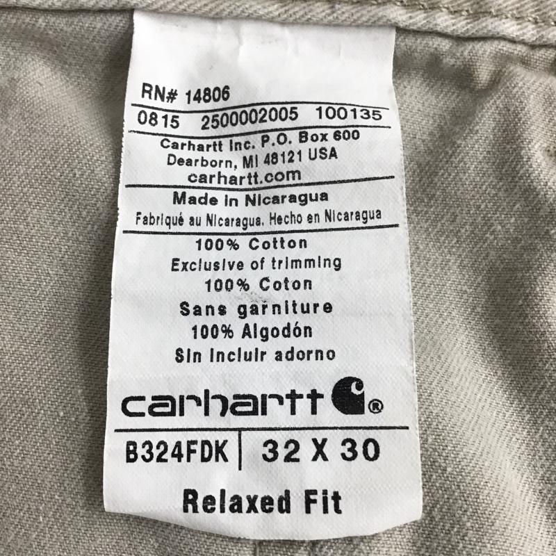 カーハート Carhartt パンツ ワークパンツ、ペインターパンツ B324FDK 32×30 32インチ ロゴ、文字 ベージュ / ベージュ /  メンズ USED 古着 中古 10077894
