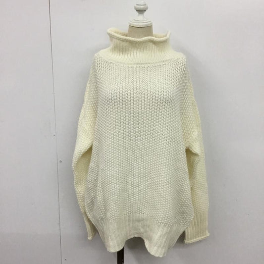 ナチュラルビューティーベーシック NATURAL BEAUTY BASIC ニット、セーター 長袖 017-0270585 かのこハイネック M 無地 白 / ホワイト /  レディース USED 古着 中古 10078046