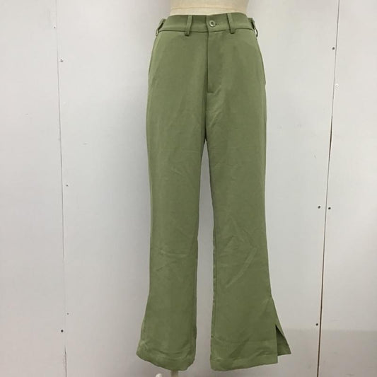 ジーナシス JEANASIS パンツ スラックス JS050405MC スリットフレアパンツ M 無地 薄緑 / ライトグリーン /  レディース USED 古着 中古 10078290