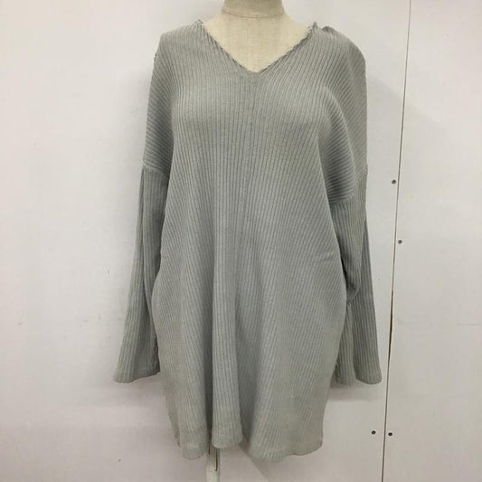 ニコアンド niko and... カットソー 長袖 MN91TC01CF 太うねダメージプルオーバー Vネック 3 無地 灰 / グレー /  レディース USED 古着 中古 10078301