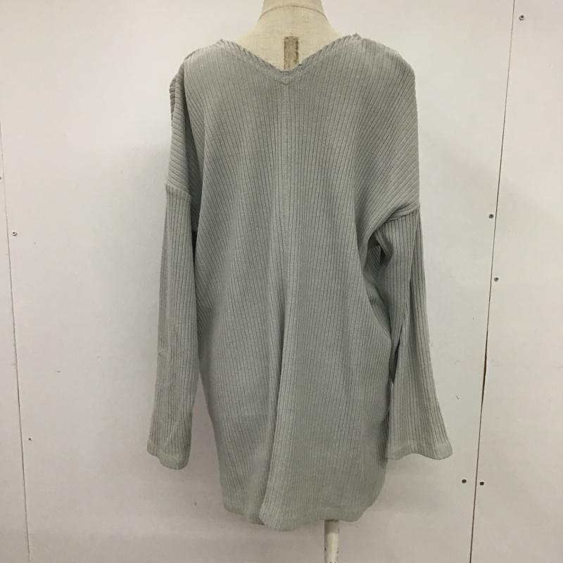 ニコアンド niko and... カットソー 長袖 MN91TC01CF 太うねダメージプルオーバー Vネック 3 無地 灰 / グレー /  レディース USED 古着 中古 10078301
