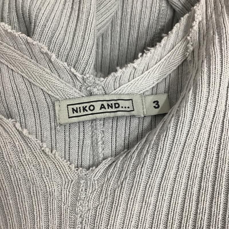 ニコアンド niko and... カットソー 長袖 MN91TC01CF 太うねダメージプルオーバー Vネック 3 無地 灰 / グレー /  レディース USED 古着 中古 10078301