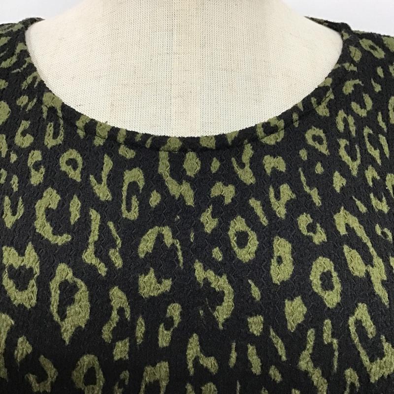 ザラ ZARA ワンピース ひざ丈スカート 4215 402 031 M ヒョウ柄・レオパード柄 黒 / ブラック / X カーキ / カーキ /  レディース USED 古着 中古 10078310