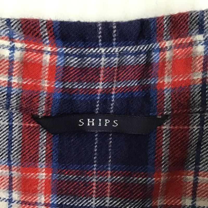 シップス SHIPS ワンピース ひざ丈スカート チェック 白 / ホワイト / X 青 / ブルー / X 赤 / レッド / X 紺 / ネイビー /  レディース USED 古着 中古 10078610