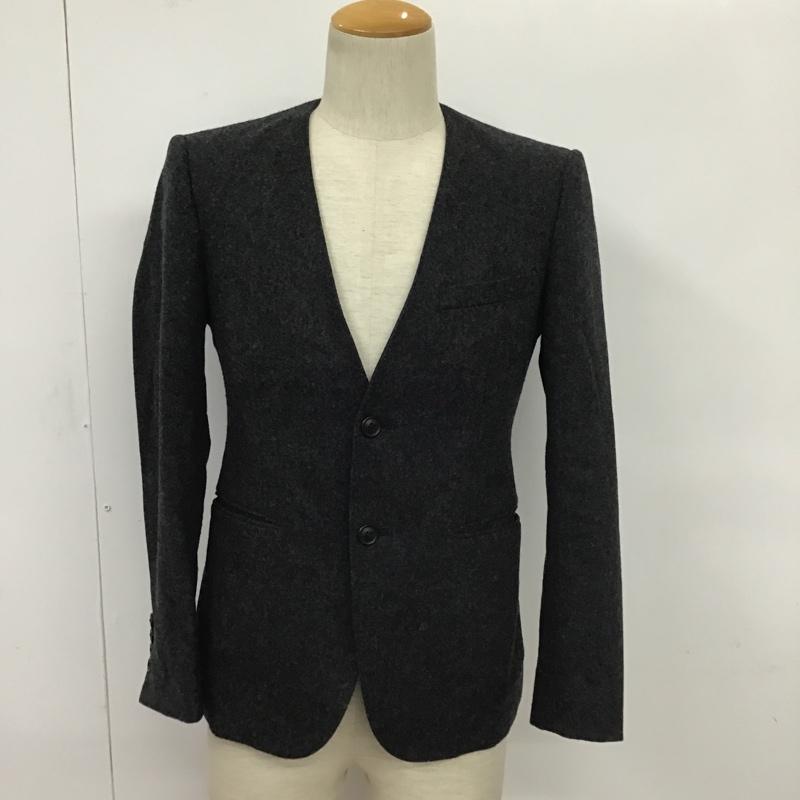 ホワイトレーベルバイユナイテッドアローズ WHITE LABEL by UNITED ARROWS ジャケット、上着 ジャケット、ブレザー 1122-110-4095 ノーカラー ウール 44 無地 ダークグレー / ダークグレー /  メンズ USED 古着 中古 10078728