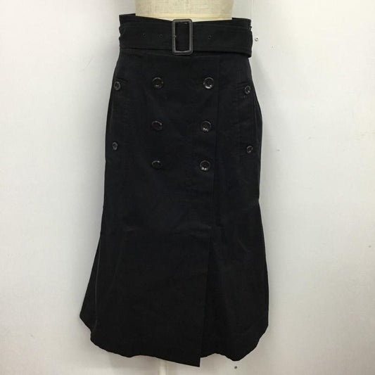 グリーンレーベルリラクシング green label relaxing スカート ひざ丈スカート 3624-199-1554 FM トレンチスカート 38 無地 紺 / ネイビー /  レディース USED 古着 中古 10078825