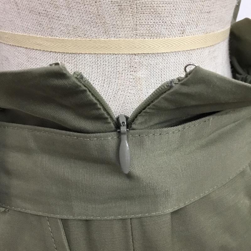 エージーバイアクアガール AGBYAQUAGIRL スカート ひざ丈スカート C12-76014 ベルト付き M 無地 カーキ / カーキ /  レディース USED 古着 中古 10078829