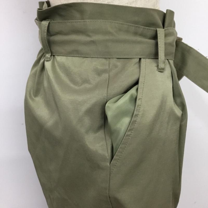エージーバイアクアガール AGBYAQUAGIRL スカート ひざ丈スカート C12-76014 ベルト付き M 無地 カーキ / カーキ /  レディース USED 古着 中古 10078829