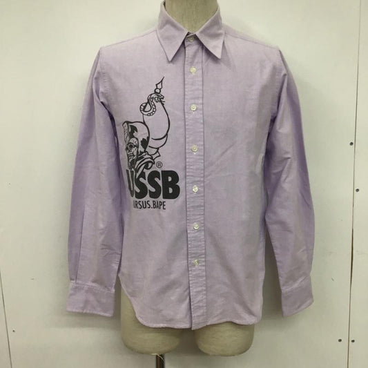 アーサスベイプ URSUS BAPE シャツ、ブラウス 長袖 S ロゴ、文字 X プリント 紫 / パープル /  メンズ USED 古着 中古 10078885