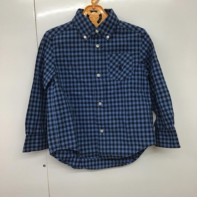 ラルフローレン RALPHLAUREN シャツ、ブラウス 長袖 キッズ ボタンダウン チェック 3T ワンポイント 青 / ブルー / X 紺 / ネイビー /  ボーイズ USED 古着 中古 10079071