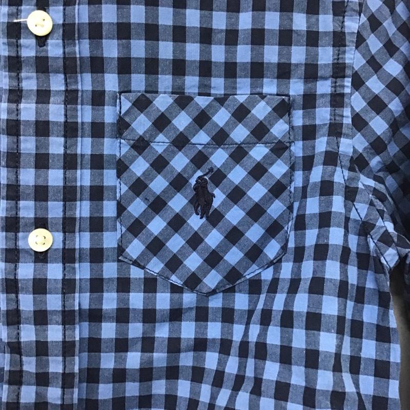 ラルフローレン RALPHLAUREN シャツ、ブラウス 長袖 キッズ ボタンダウン チェック 3T ワンポイント 青 / ブルー / X 紺 / ネイビー /  ボーイズ USED 古着 中古 10079071
