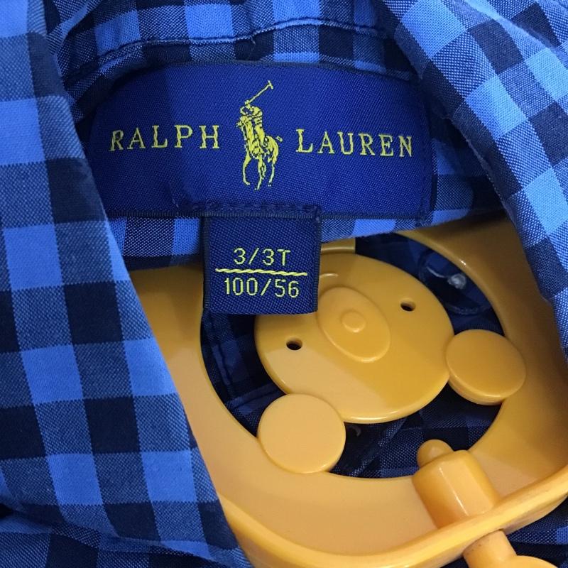 ラルフローレン RALPHLAUREN シャツ、ブラウス 長袖 キッズ ボタンダウン チェック 3T ワンポイント 青 / ブルー / X 紺 / ネイビー /  ボーイズ USED 古着 中古 10079071