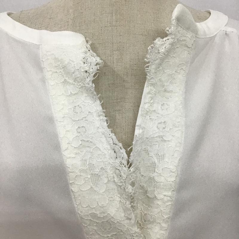 ナチュラルビューティーベーシック NATURAL BEAUTY BASIC カットソー 半袖 017-8210631 レース M 無地 白 / ホワイト /  レディース USED 古着 中古 10079414