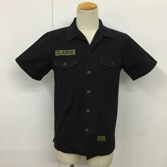 エクストララージ XLARGE シャツ、ブラウス 半袖 ワークシャツ S 無地 黒 / ブラック /  メンズ USED 古着 中古 10079674