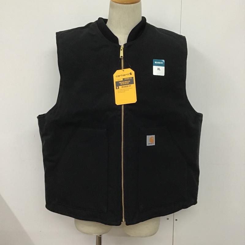 カーハート Carhartt ベスト ベスト OV0001 Duck Insulates Rib Collar Vest タグ付き XL ロゴ、文字 黒 / ブラック /  メンズ USED 古着 中古 10080125