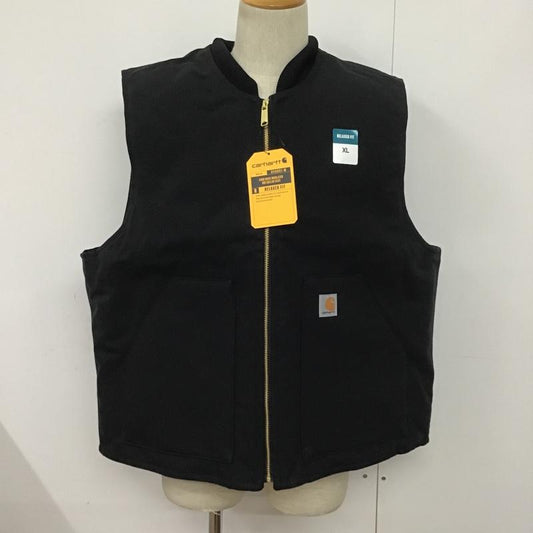 カーハート Carhartt ベスト ベスト OV0001 Duck Insulates Rib Collar Vest タグ付き XL ロゴ、文字 黒 / ブラック /  メンズ USED 古着 中古 10080125