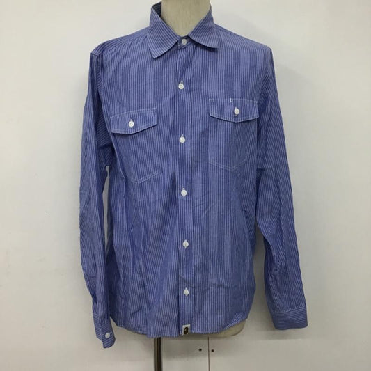 アベイシングエイプ A BATHING APE シャツ、ブラウス 長袖 L ストライプ マルチカラー / マルチカラー /  メンズ USED 古着 中古 10080127