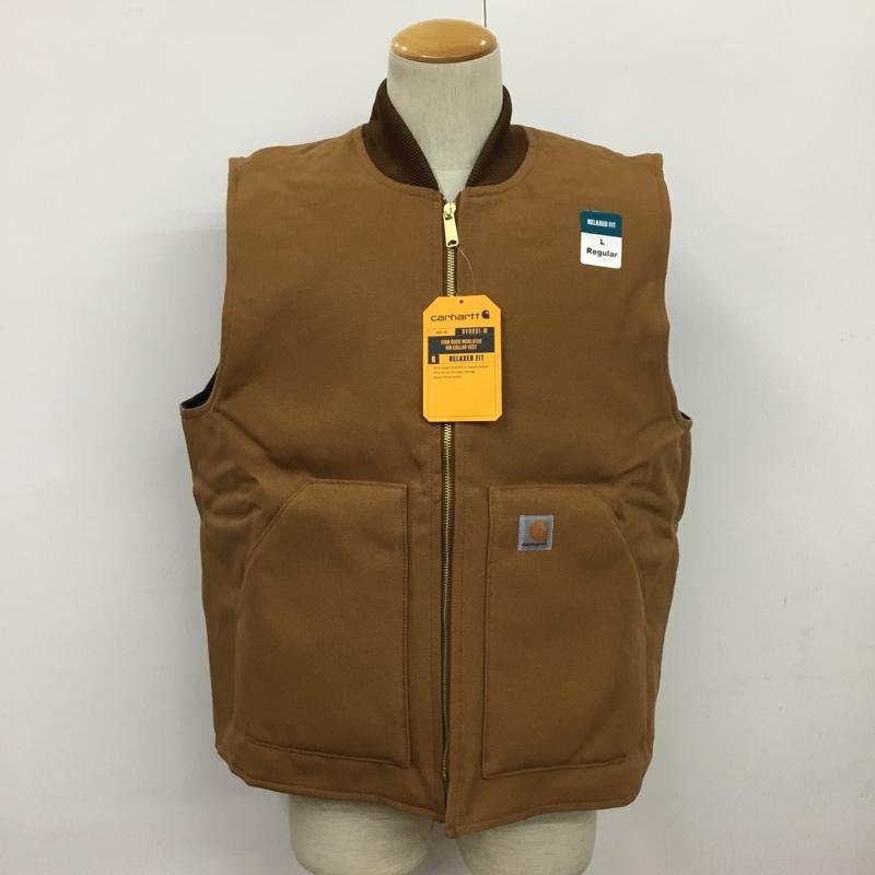 カーハート Carhartt ベスト ベスト OV0001 Duck Insulates Rib Collar Vest タグ付き L ロゴ、文字 茶 / ブラウン /  メンズ USED 古着 中古 10080222