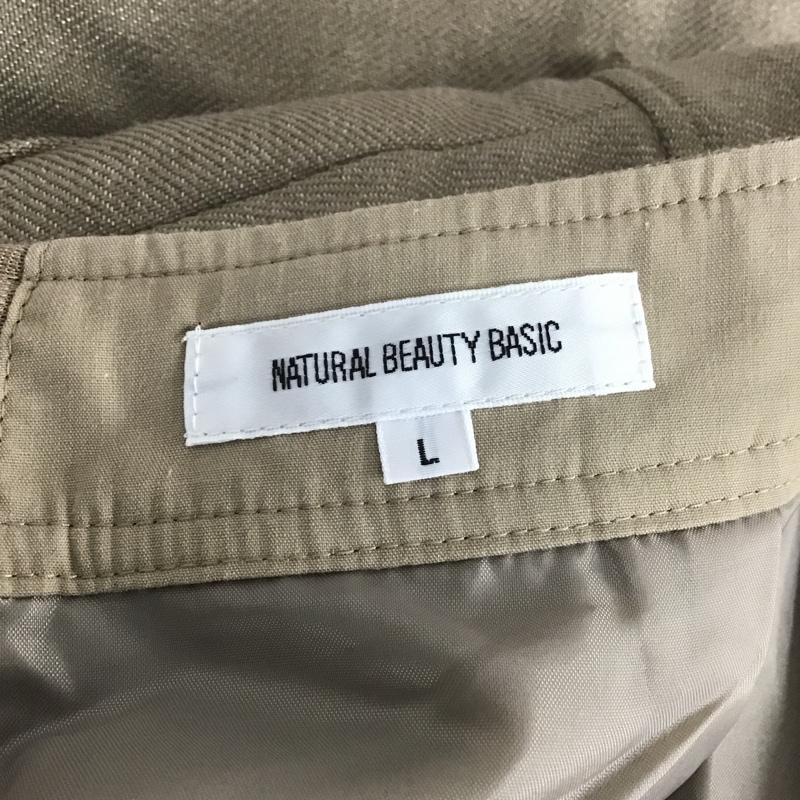 ナチュラルビューティーベーシック NATURAL BEAUTY BASIC スカート ひざ丈スカート L 無地 ベージュ / ベージュ /  レディース USED 古着 中古 10080381