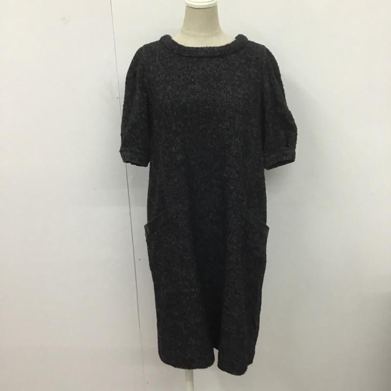 アンタイトル UNTITLED ワンピース ひざ丈スカート 2 無地 黒 / ブラック /  レディース USED 古着 中古 10080399