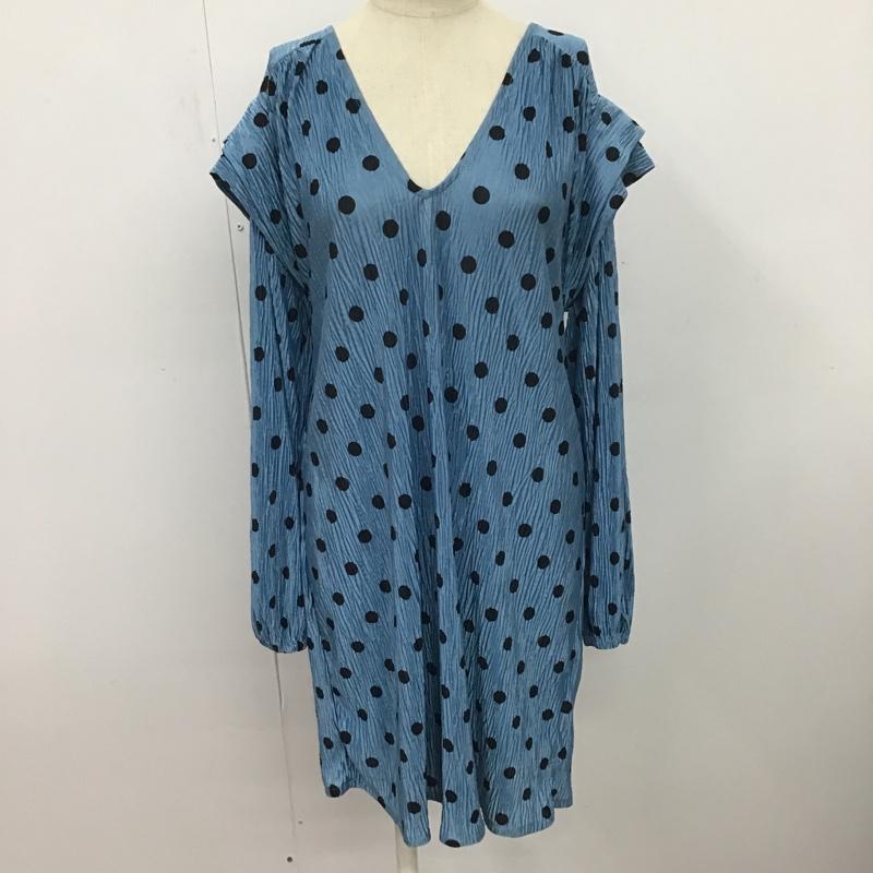 ザラ ZARA ワンピース ひざ丈スカート S ドット 水色 / ライトブルー /  レディース USED 古着 中古 10080411