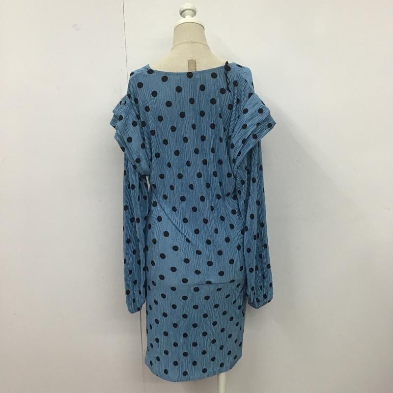 ザラ ZARA ワンピース ひざ丈スカート S ドット 水色 / ライトブルー /  レディース USED 古着 中古 10080411