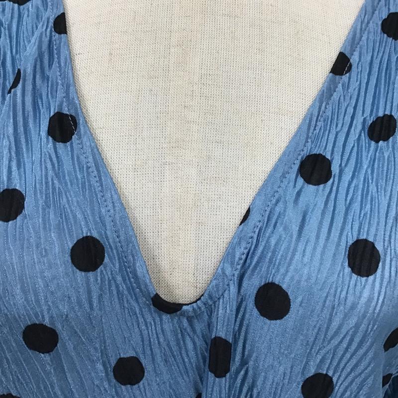 ザラ ZARA ワンピース ひざ丈スカート S ドット 水色 / ライトブルー /  レディース USED 古着 中古 10080411