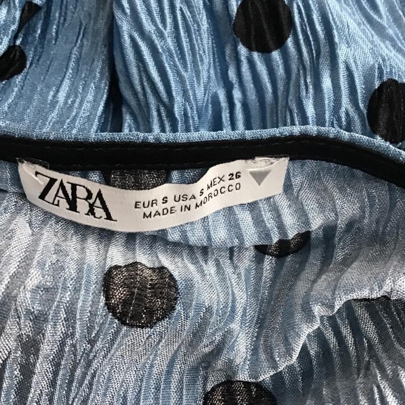ザラ ZARA ワンピース ひざ丈スカート S ドット 水色 / ライトブルー /  レディース USED 古着 中古 10080411
