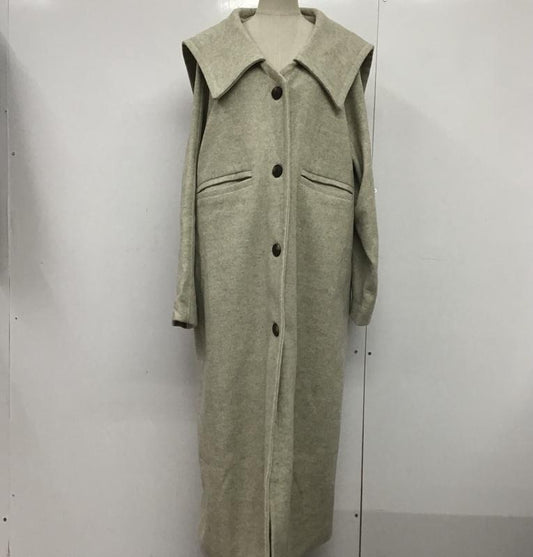 ノッチ notch. コート コート一般 タグ付 ビックカラーコート M 無地 ベージュ / ベージュ /  レディース USED 古着 中古 10080485