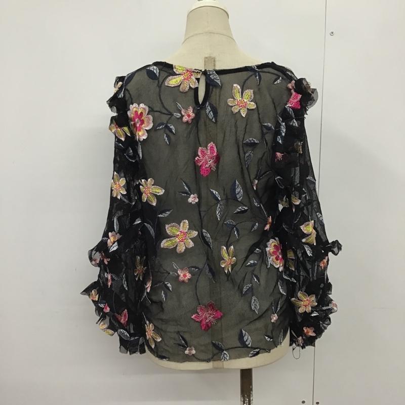 ザラベーシック ZARA BASIC カットソー 七分袖 M 刺繍 マルチカラー / マルチカラー /  レディース USED 古着 中古 10080493