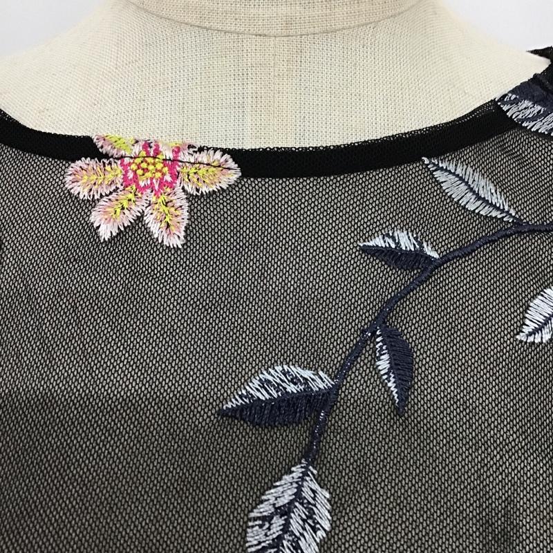 ザラベーシック ZARA BASIC カットソー 七分袖 M 刺繍 マルチカラー / マルチカラー /  レディース USED 古着 中古 10080493