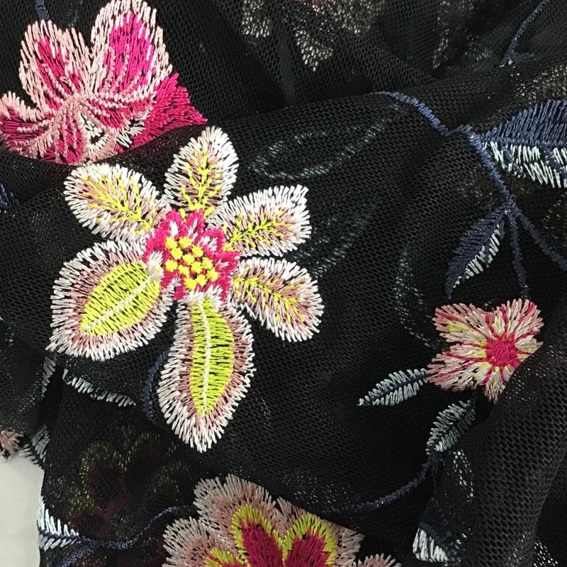 ザラベーシック ZARA BASIC カットソー 七分袖 M 刺繍 マルチカラー / マルチカラー /  レディース USED 古着 中古 10080493