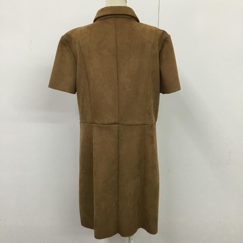 ザラ ZARA ワンピース ひざ丈スカート M 無地 茶 / ブラウン /  レディース USED 古着 中古 10080760