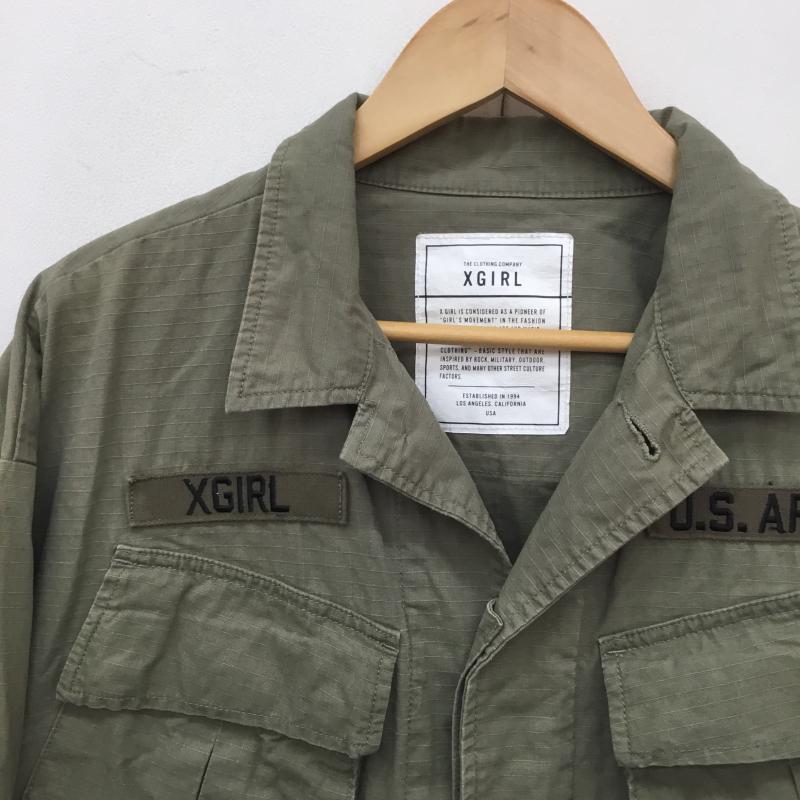 エックスガール X-girl ジャケット、上着 フライトジャケット ファティーグ　ミリタリー　USED加工 1 ロゴ、文字 カーキ / カーキ /  レディース USED 古着 中古 10080847