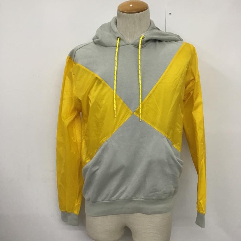 アディダス adidas パーカー 長袖 Z50458 OPENING CEREMONY プルオーバー 裏起毛 S ワンポイント 灰 / グレー / X 黄 / イエロー /  メンズ USED 古着 中古 10081038